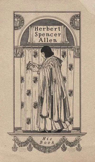 Герберт Спенсер Аллен, его книга с надписью by Фредерик Гаррисон Холл, 1903 — digital art print download