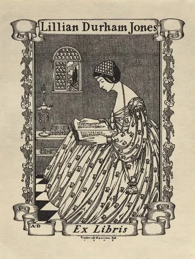 Лилиан Дурем Джонс, экслибрис с надписью by Фредерик Гаррисон Холл — digital art print download