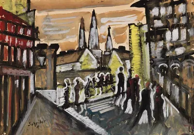Großstadtszene by Hugo Scheiber, 1918 — digital art print download