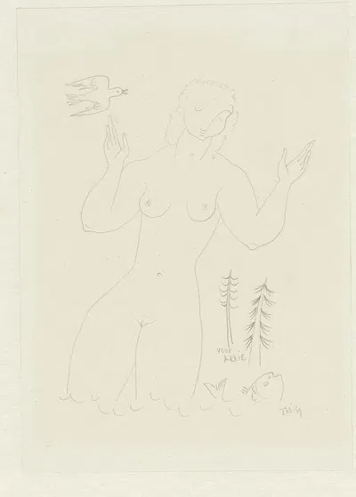 Bathing woman by Тинус ван Дорн, 1939 — digital art print download