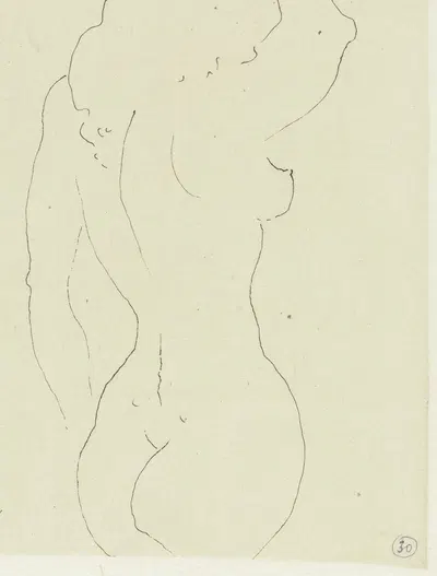 Standing female nude by Тинус ван Дорн, 1930 — digital art print download