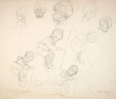 Boy at easel by Вальдемар Андерсен, 1910 — digital art print download
