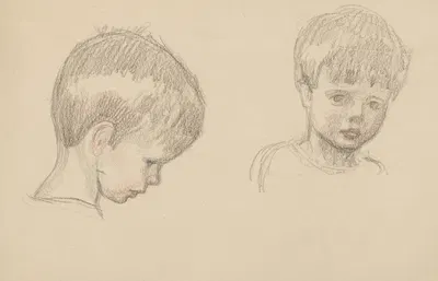 Boy seen from two angles. by Вальдемар Андерсен, 1895-1928 — digital art print download