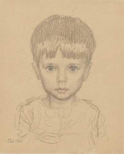 Little boy with blue eyes. by Вальдемар Андерсен, 1911 — digital art print download