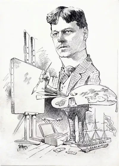 Карикатура Эрика Папе by Торнтон Д. Скидмор, 1906 — digital art print download