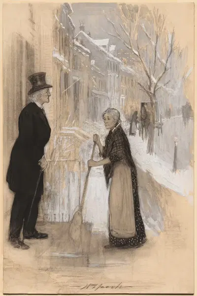 Эскиз для иллюстрации 'Не почетно уволен' by Уильям Лерой Джейкобс, 1904 — digital art print download