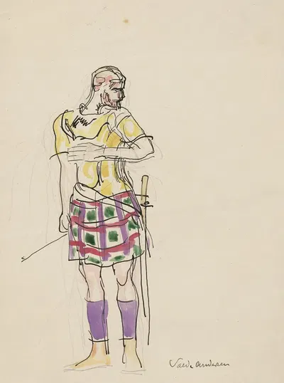 Man wearing a kilt by Вальдемар Андерсен, 1895-1928 — digital art print download