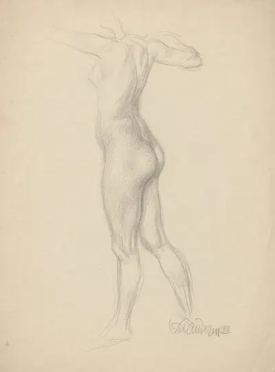 Naked female body in a standing position. by Вальдемар Андерсен, 1910 — digital art print download