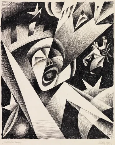 Ночной шум by Георг Шольц, 1919 — digital art print download