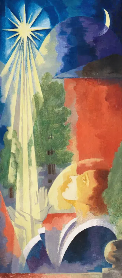 Девочка с вечерней звездой by Готфрид Граф, 1920 — digital art print download