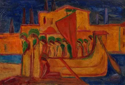 Ankunft der Hl. Ursula by Hermann Stenner, 1914 — digital art print download