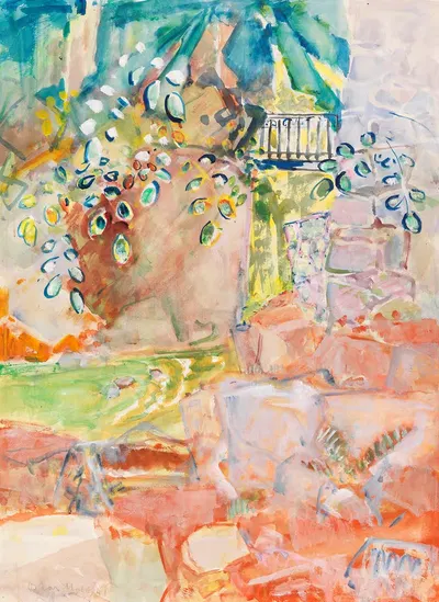 Brücke (Wölfelsgrundbrücke) by Oskar Moll, 1941 — digital art print download