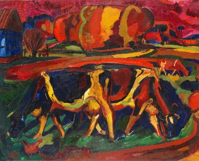 Пейзаж с коровами by Петер Август Бёкстигель, 1921 — digital art print download