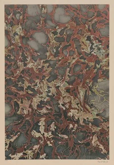 Мраморная бумага (масляный мрамор) by Андреас Хауссманн, 1900 — digital art print download