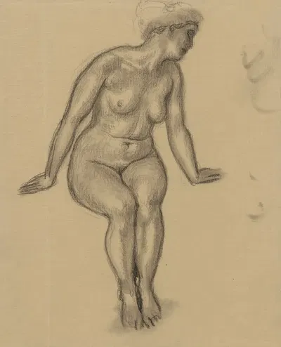 Seated nude woman. 2 by Вальдемар Андерсен, 1895-1928 — digital art print download