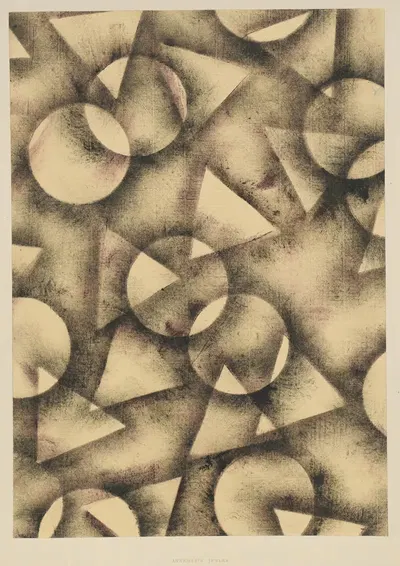 Schabloniertes Papier (Schablonenwischpapier) by Annemarie Irmler, 1915 - 1927 — digital art print download