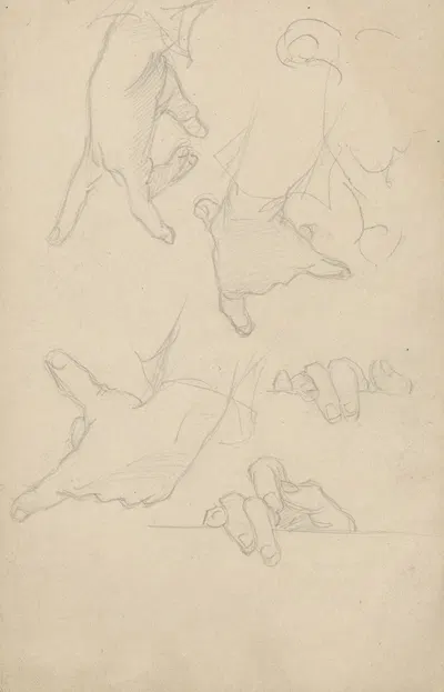 Sketches of hands. by Вальдемар Андерсен, 1895-1928 — digital art print download