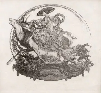 Экслибрис Николая Шиндлера by Франц фон Байрос, 1912 — digital art print download