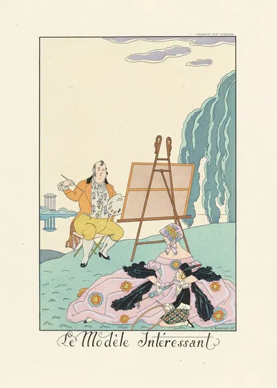 Интересная модель by Жорж Барбье, 1922–1926 — digital art print download