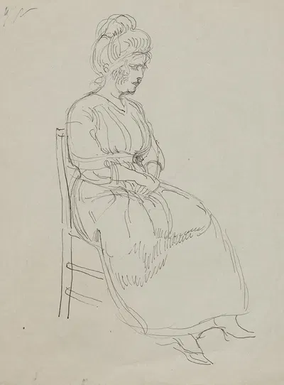 Woman on chair by Вальдемар Андерсен, 1895-1928 — digital art print download