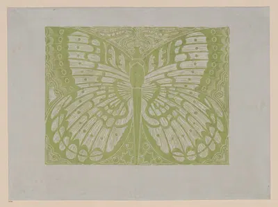 Линогравюра как форзац (бабочка) by Иоганнес Арнудт Лёбер, 1897 - 1905 — digital art print download