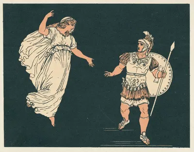 Aeneas and the shade of Creusa by Бартоломео Пинелли, 1878 — digital art print download