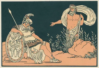 Aeneas and Tiber by Бартоломео Пинелли, 1878 — digital art print download