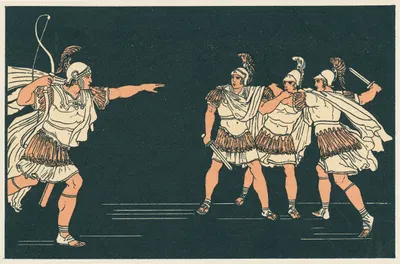 Nisus and Euryalus by Бартоломео Пинелли, 1878 — digital art print download