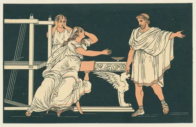 The mother of Euryalus receiving the news of his death by Бартоломео Пинелли, 1878 — digital art print download