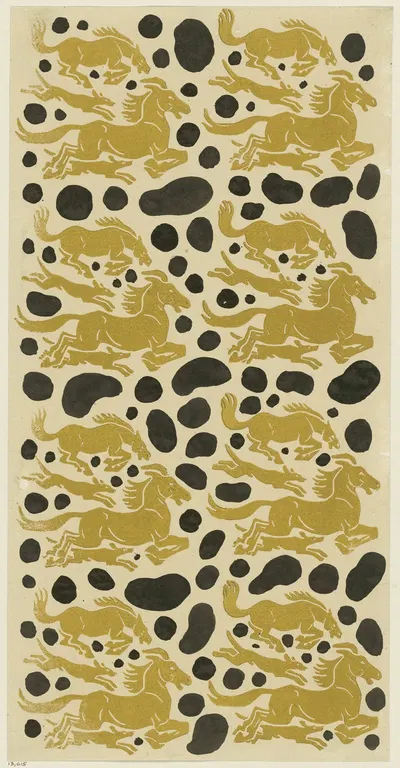 Buntpapier (Pferde und Hunde) by Maria von Uchatius, 1902 - 1913 — digital art print download