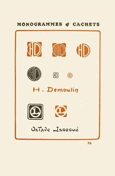 Le second livre des monogrammes, marques, cachets et es libris Pl.74 by George Auriol, 1908 — digital art print download