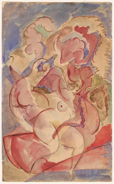 Композиция с двумя обнаженными by Леон Хвистек, 1919 — digital art print download