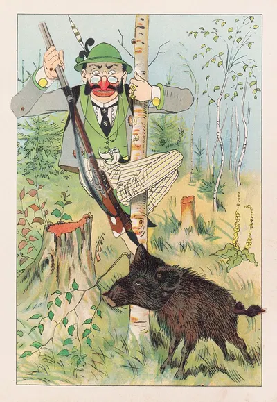 Веселый автоматический театр, пл. 4 by Лотар Меггендорфер, 1891 — digital art print download