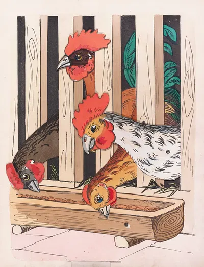 Курицы by Лотар Меггендорфер, 1884 — digital art print download