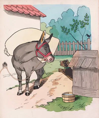 Осел и собака by Лотар Меггендорфер, 1884 — digital art print download