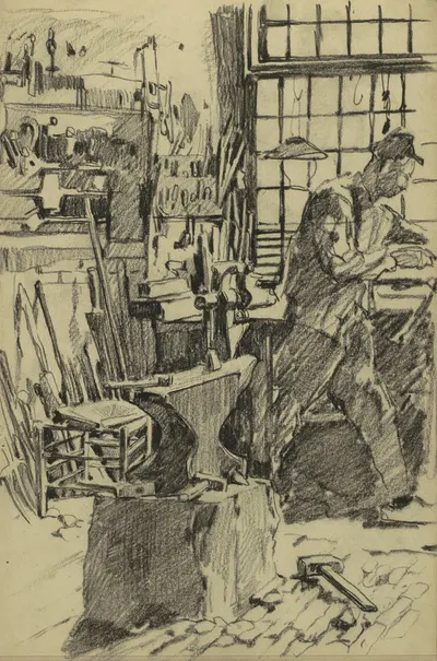 Dorpssmid voor het raam by Виллем Витсен, 1906 — digital art print download