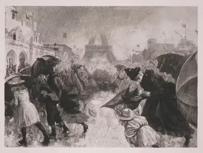Гроза. (Сад Трокадеро.) by Шарль Поль Ренуар, 1900 — digital art print download