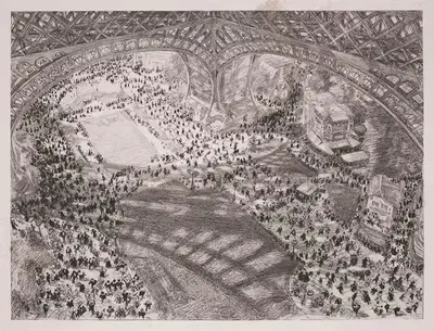 Вид с мостика кухонь Эйфелевой башни by Шарль Поль Ренуар, 1900 — digital art print download