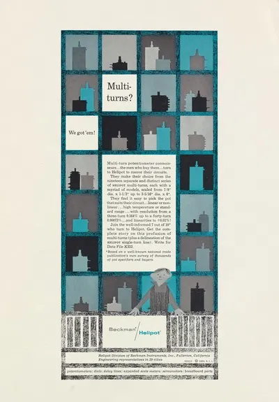 Multi-turns. We've got 'em! by Beckman Instruments, 1959 — digital art print download