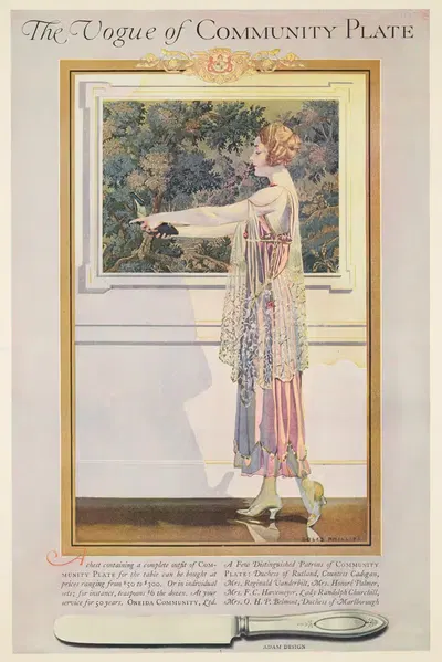 The Vogue of Community Plate by Coles Phillips, 1917 — digital art print download