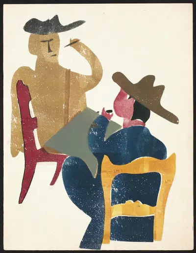 Мужчины за столом by Хендрик Николас Веркман, 1936 — digital art print download