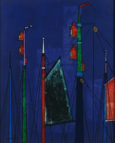 Мачты рыболовных судов by Леон Сметс, 1968 — digital art print download