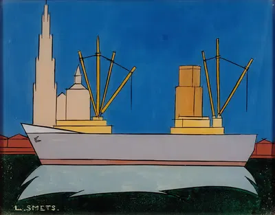 Судно на рейде Антверпена by Леон Сметс, 1981 — digital art print download