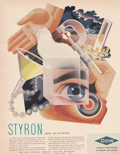 Стайрон (Доу Полистирол) by Даун Кемикал Компани, 1942 — digital art print download