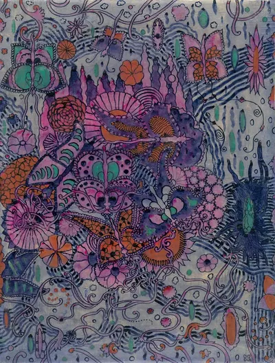 Дизайн текстиля с бабочками для Sefton Fabrics, Белфаст by Гарри Кларк, 1918-1919 — digital art print download