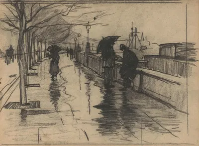 Regen, Thames Embarkment te Londen by Виллем Витсен, 1870-1923 — digital art print download