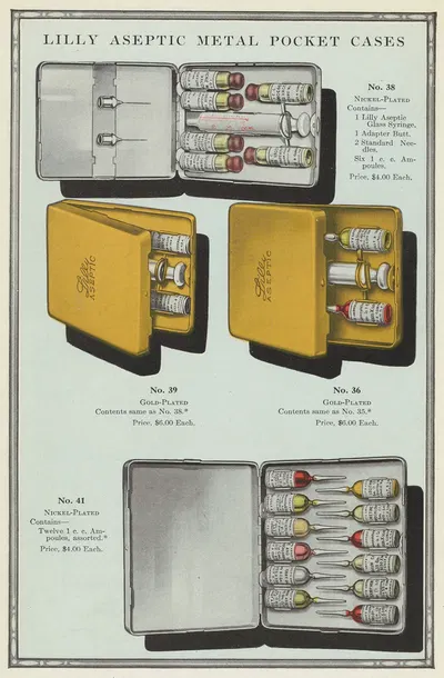 Lilly Aseptic Metal Pocket Cases by Eli Lilly & Company, 1919 — digital art print download