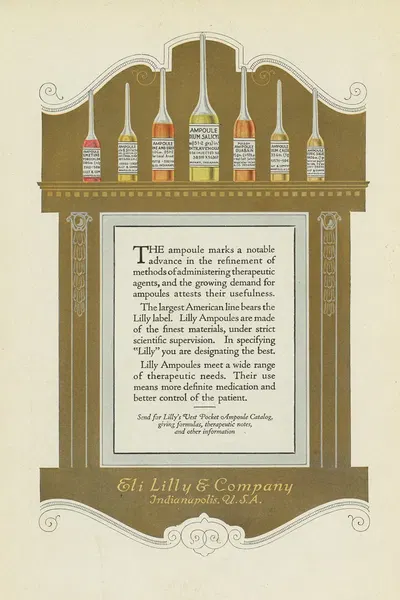 The Ampoule by Eli Lilly & Company, 1919 — digital art print download