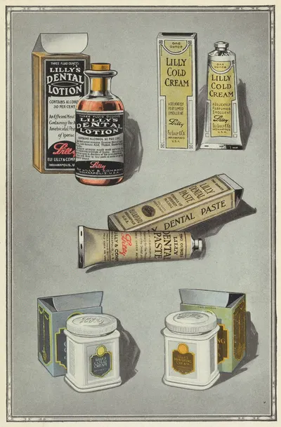 Предметы туалета, изготовленные компанией Eli Lilly & Company by Эли Лилли и компания, 1919 — digital art print download