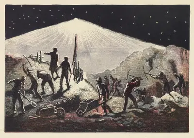 Раскопки, проводимые ночью с помощью электрического света by Джон Говард Эпплтон, 1884 — digital art print download